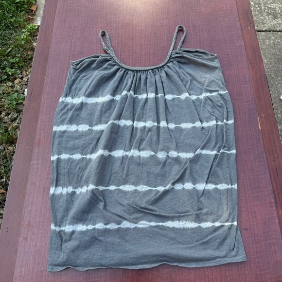 Xhilaration Gray Tie-Dye Strappy Tank - Size L - Picture 3 of 4